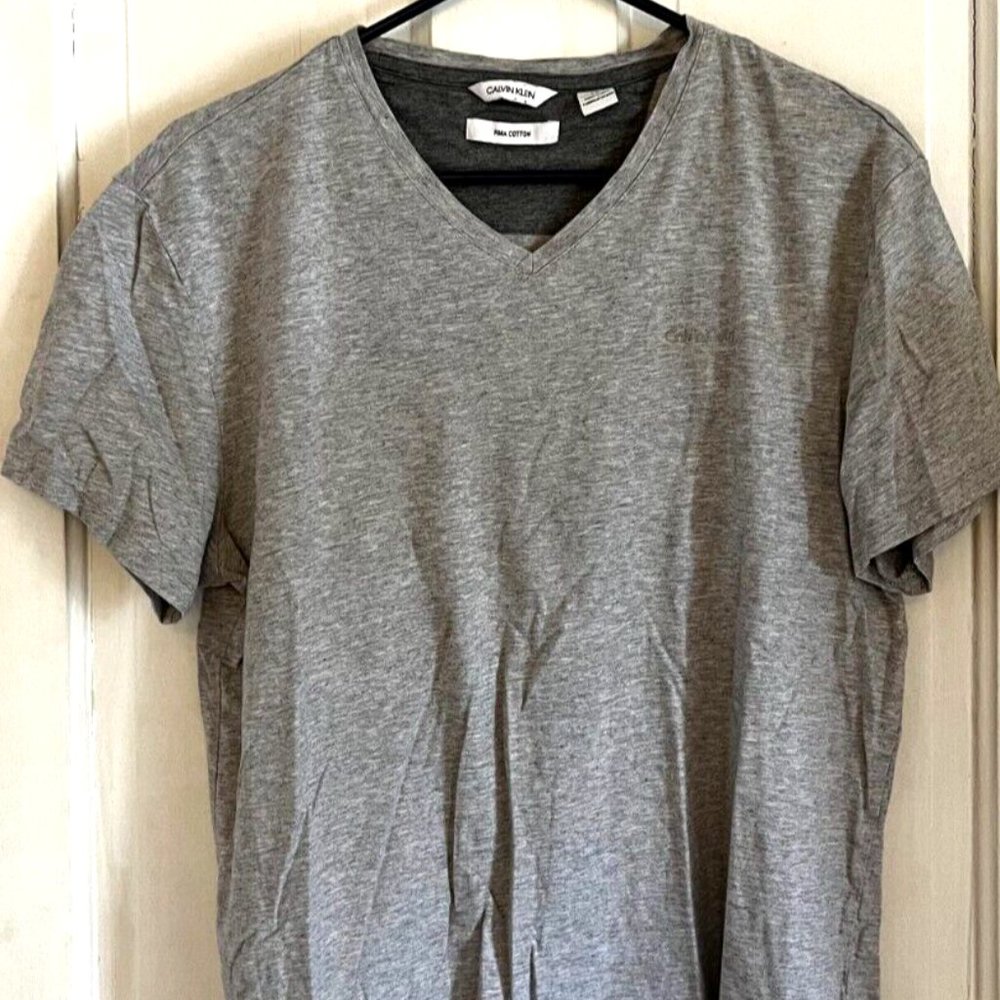 Calvin Klein Men’s Gray Short Sleeve Shirt Large Pima Cotton Tee